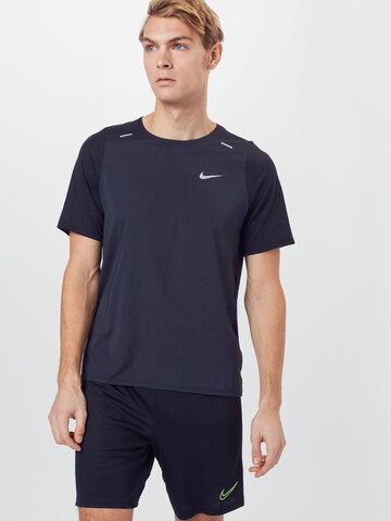 NIKE Performance shirt 'Breathe Rise' in Blue: front