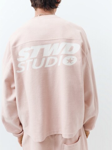 Pull&Bear Sweatshirt 'STWD' in Pink