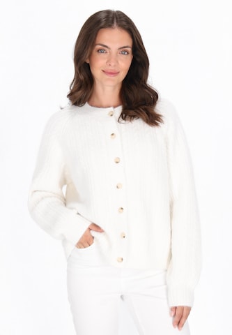 Cardigan usha BLUE LABEL en blanc : devant