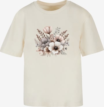 F4NT4STIC T-Shirt 'Blumenstrauß Boho' in Beige: Vorderseite