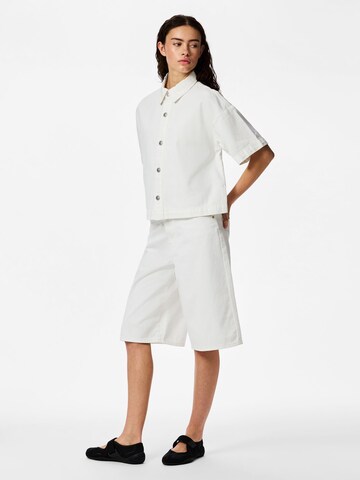 PIECES Wide Leg Shorts 'PCSky' in Weiß