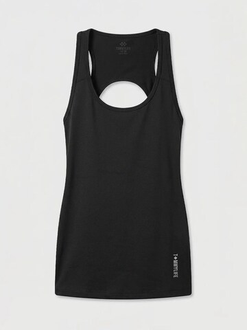 Top sportivo di Tommy Life in nero: frontale