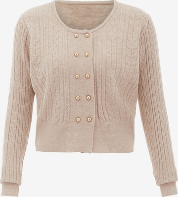 NAEMI Gebreid vest in Beige: voorkant