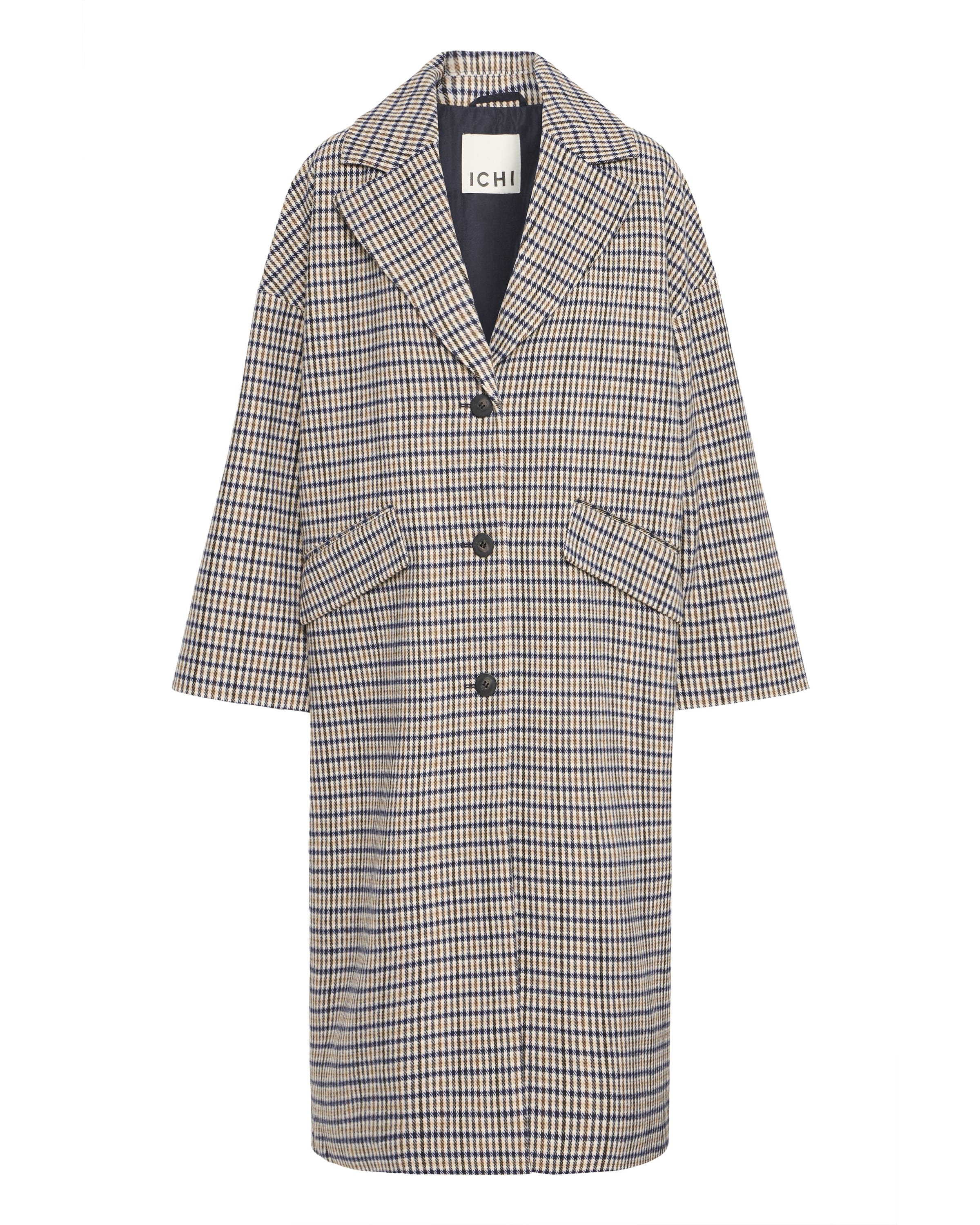 ICHI Overgangsfrakke 'IHEMMALU JA3' i elfenben / navy, Produktvisning