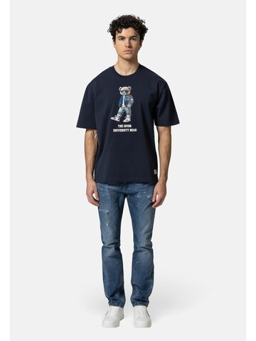19V69 ITALIA T-Shirt 'Tamaro Bear' in Blau: Vorderseite