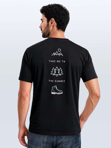 Neverless Shirt 'the summit'‌‌ in Schwarz