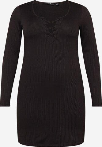 Rochie 'RIVA' de la Vero Moda Curve pe negru: față