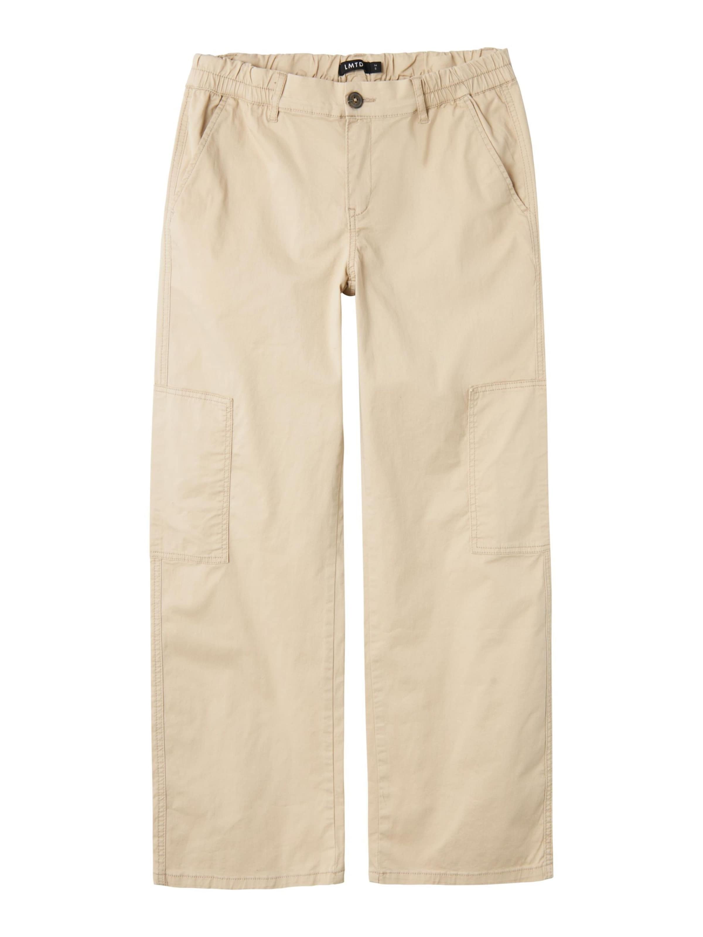Wide Leg Pantalon LMTD en beige : devant