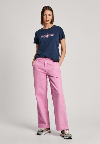 Pepe Jeans Wide leg Broek ' ANYA ' in Roze