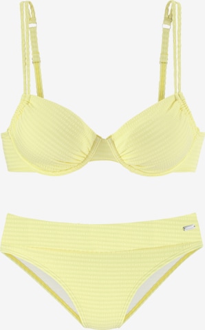 VENICE BEACH T-shirt Bikini in Yellow: front
