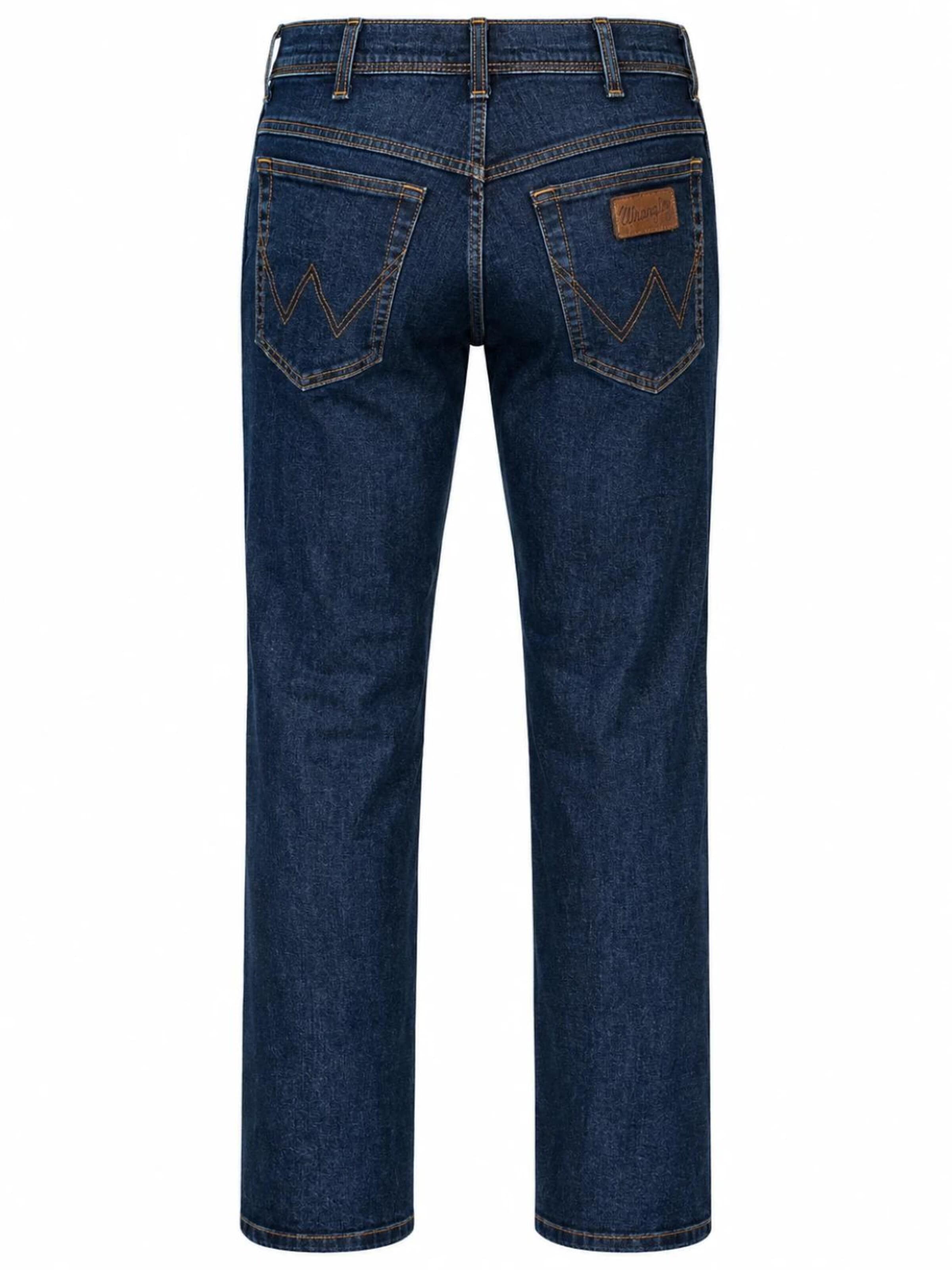 WRANGLER - regular Vaquero 'Wrangler Texas Herren-Stretchjeans Regular Fit Authentic Straight W12133009 Darkstone' en azul