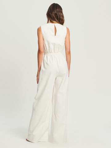 Tussah Jumpsuit 'CHARLI' in White: back