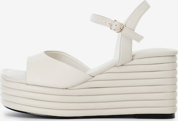 Sandalo con cinturino di CAFè NOIR in bianco: frontale