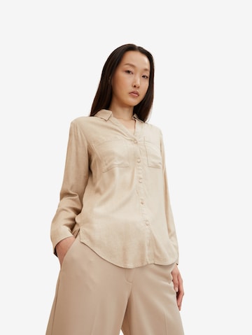 TOM TAILOR Bluse in Beige