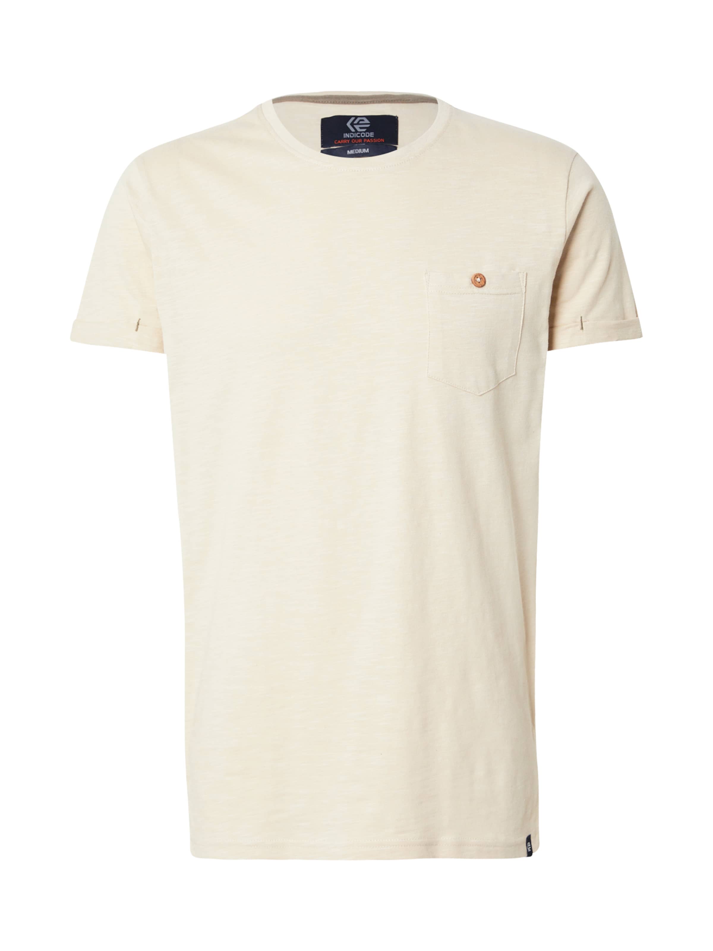 INDICODE JEANS T-Shirt 'Giuse' in Beige: Vorderseite