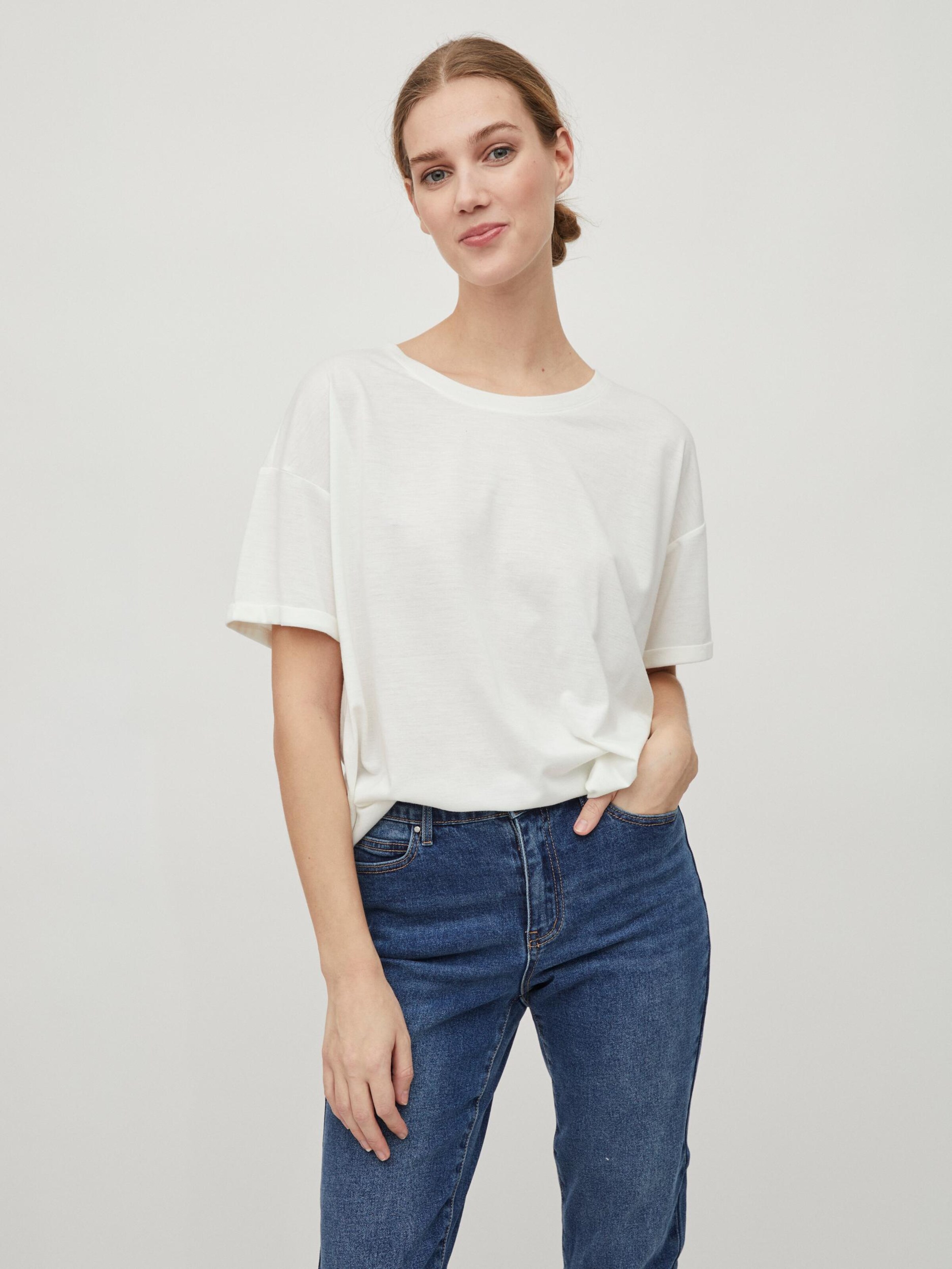 Frauen Shirts & Tops VILA T-Shirt 'Athena' in Weiß, Naturweiß - SH25636