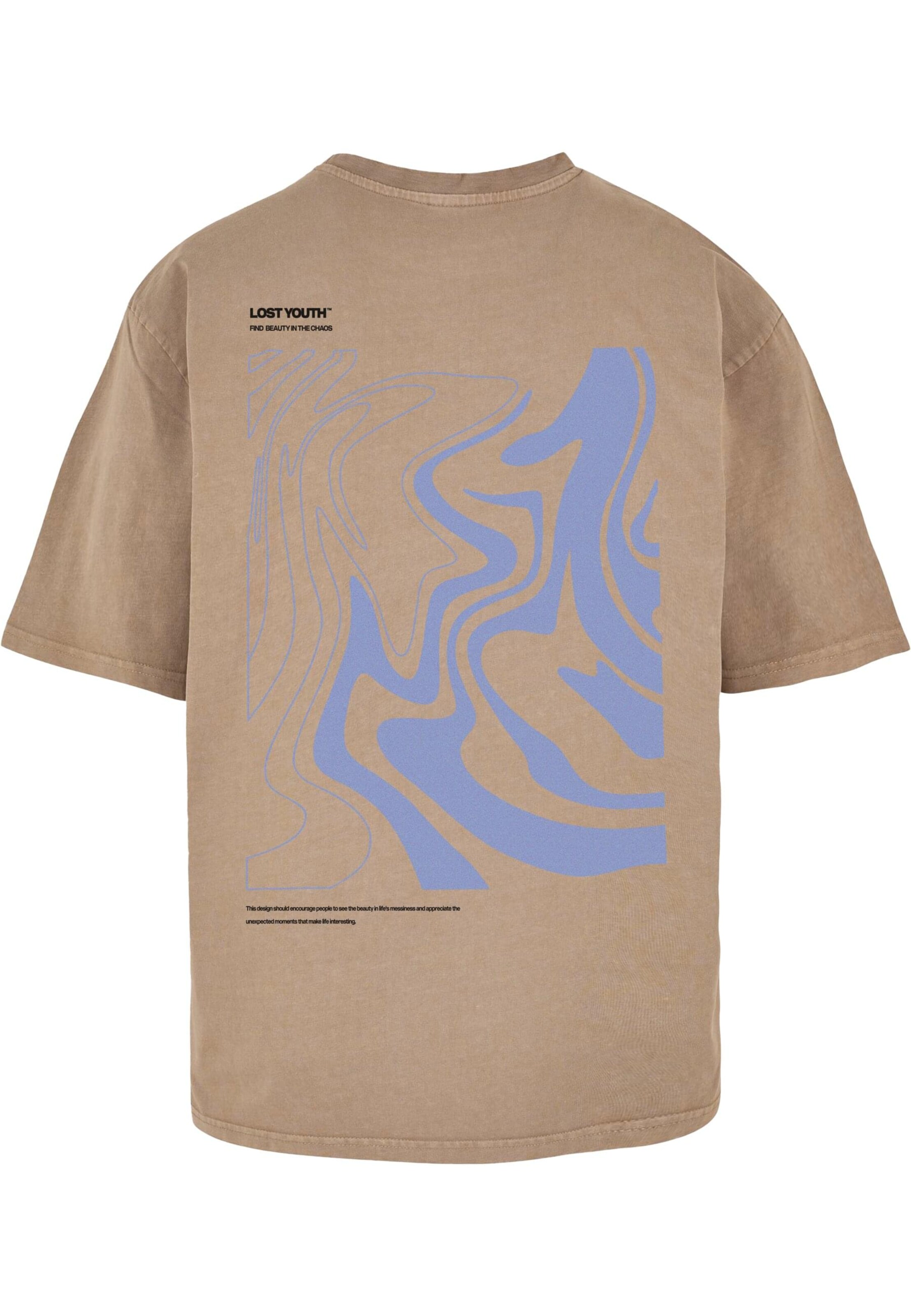 Lost Youth Tričko 'Chaos' – béžová