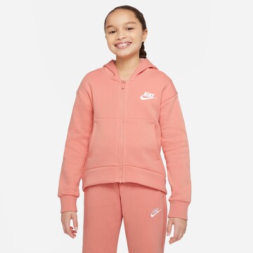 Nike Sportswear Ζακέτα φούτερ σε πορτοκαλί: μπροστά
