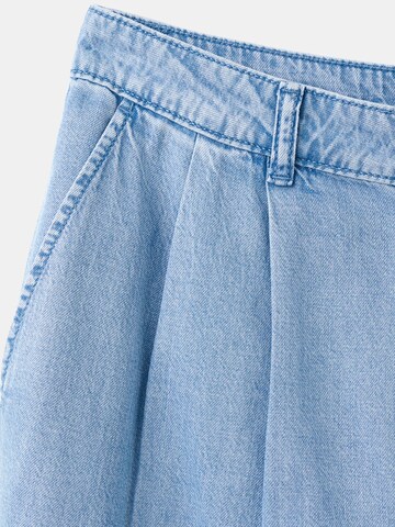 MANGO Wide leg Pressveckade jeans 'Ibiza' i blå