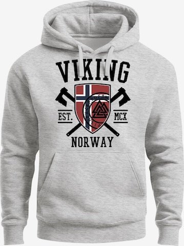 Neverless Sweatshirt 'Viking' in Grau: Vorderseite