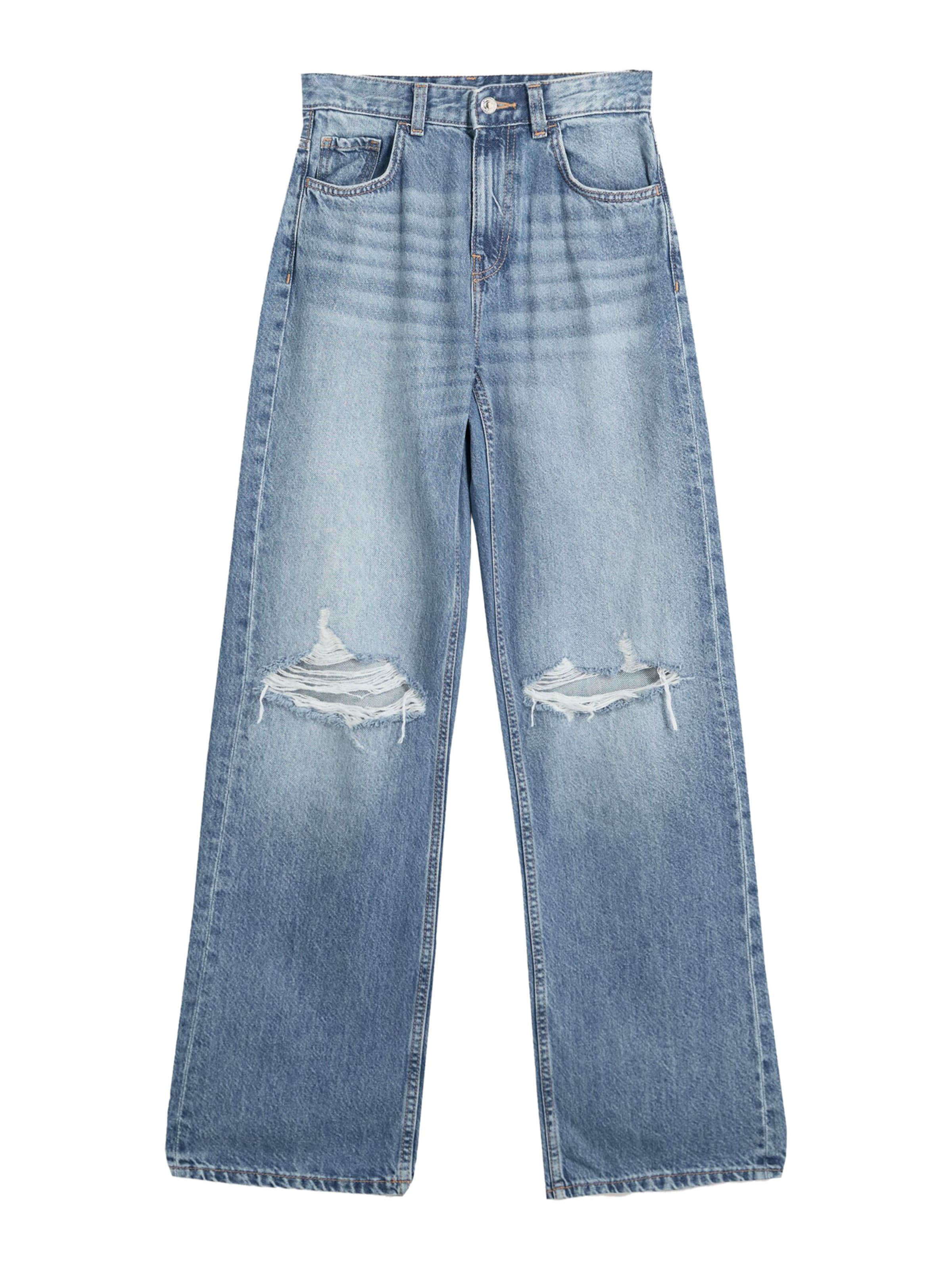 Bershka Wide Leg Jeans i blå: forside