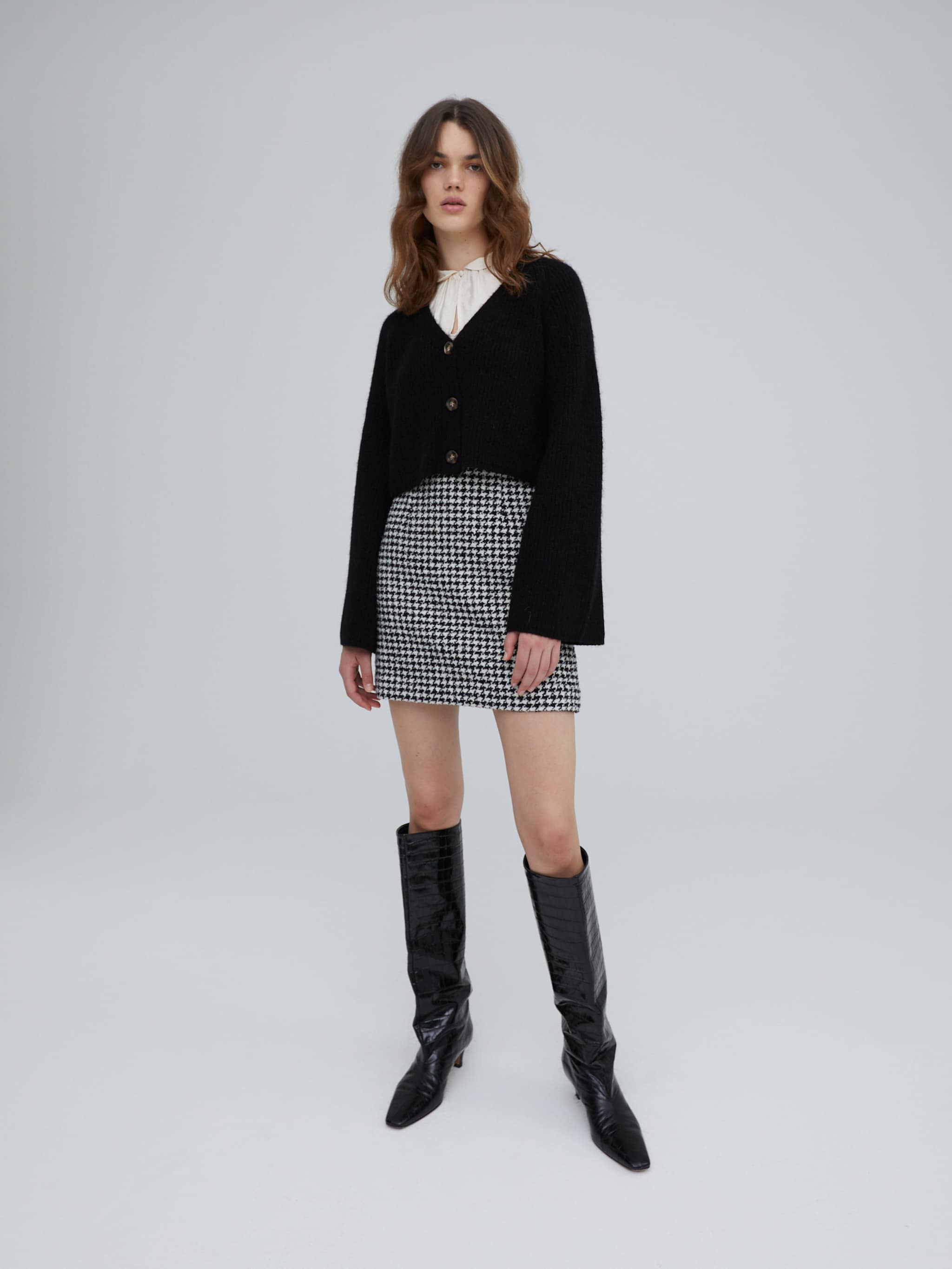 EDITED Producten Gebreid vest 'Vivienne' Zwart
