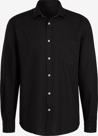 H.I.S Regular fit Button Up Shirt in Black: front