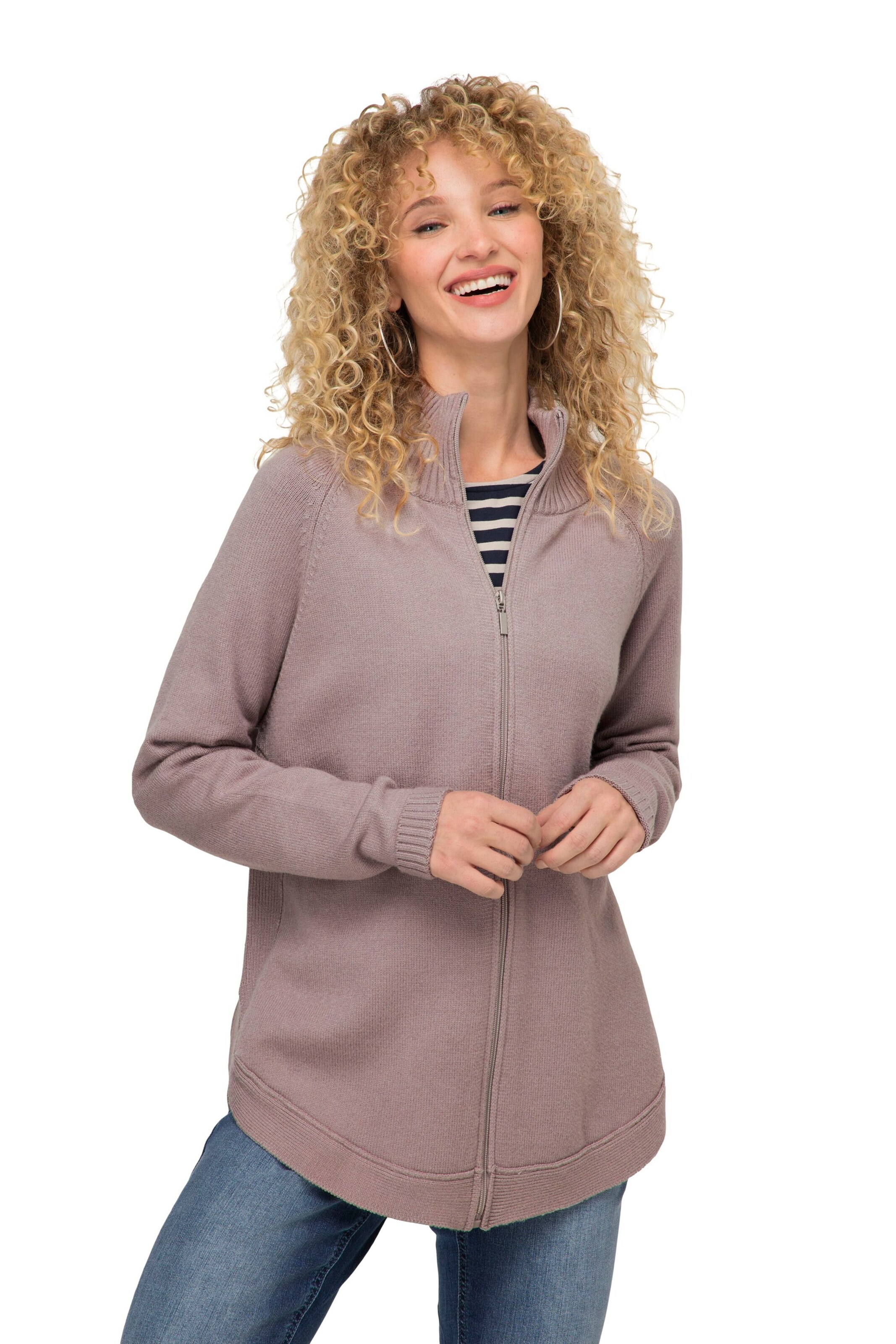 LAURASØN Strickjacke in Lila: Vorderseite