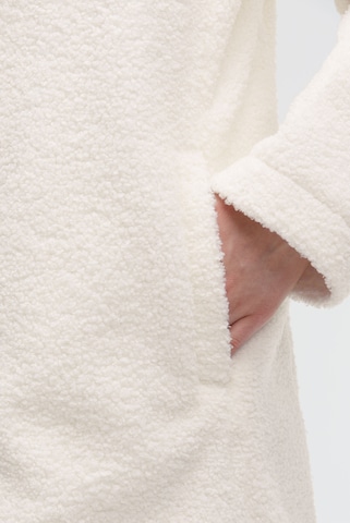 Soccx Kurzmantel mit Bouclé-Optik und Kapuze in Weiß