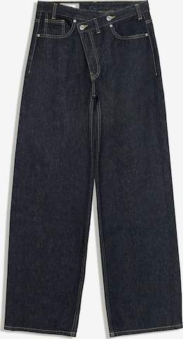 Wide leg Jeans de la Bershka pe albastru: față