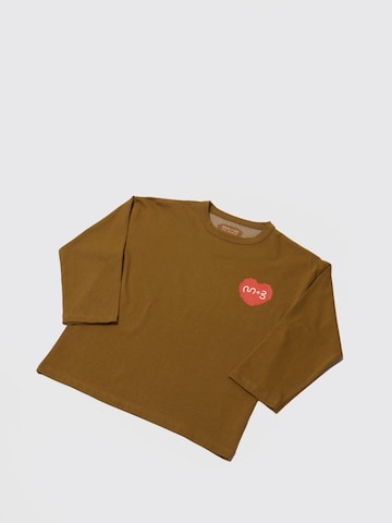 Maru + Bo - Camiseta 'BASIC HEAVY-WEIGHT PIXEL HEART GRAPHIC T-SHIRT' en marrón