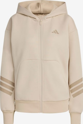 Bluză cu fermoar sport 'Future Icons' de la ADIDAS SPORTSWEAR pe bej: față