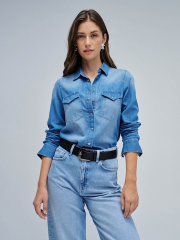 Salsa Jeans Blouse in Blauw: voorkant