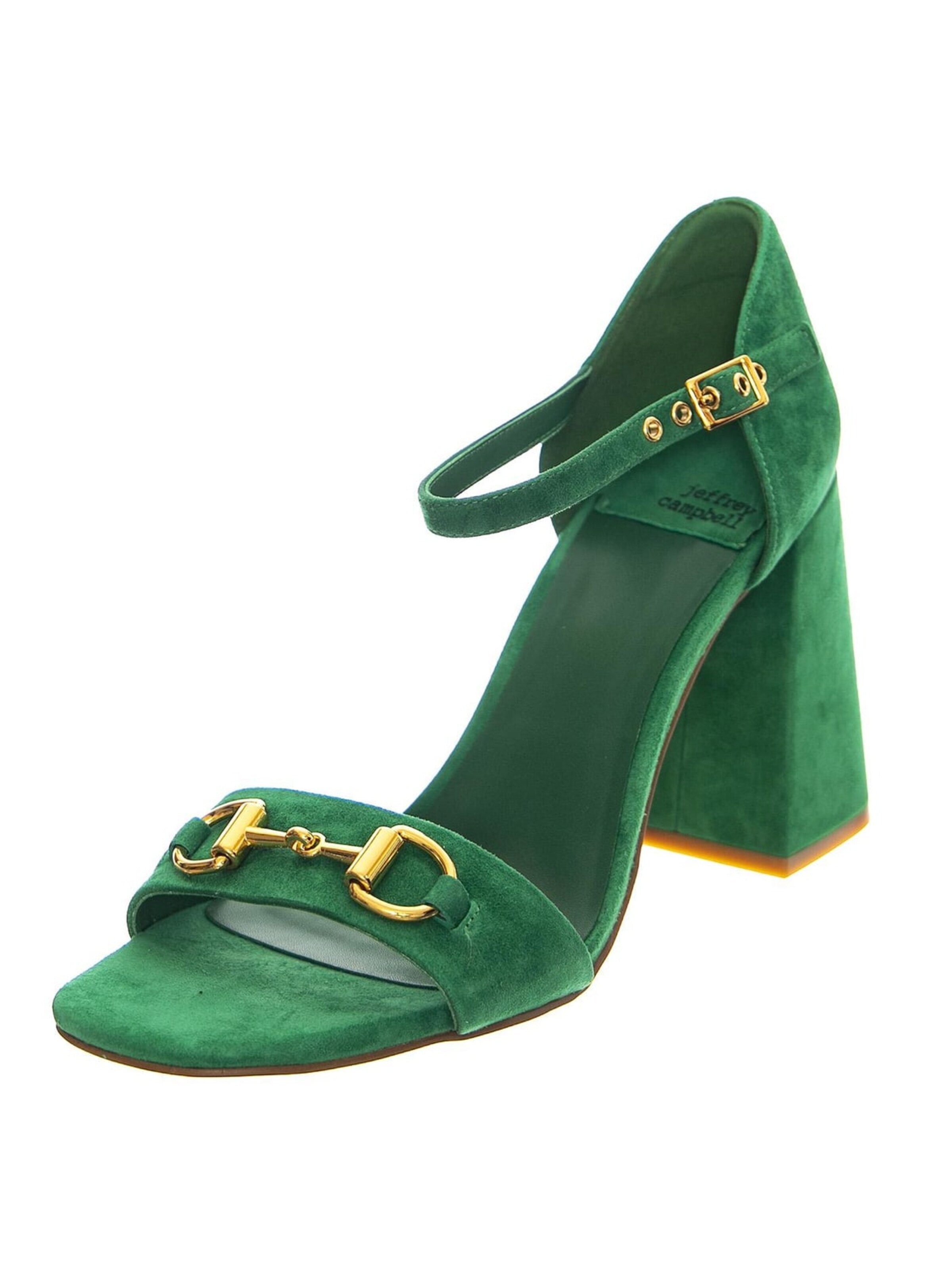 Jeffrey Campbell Sandale 'Pop-Star-B Mint Gold Suede'‌‌‌‌‌‌‌‌‌ in Grün: Vorderseite