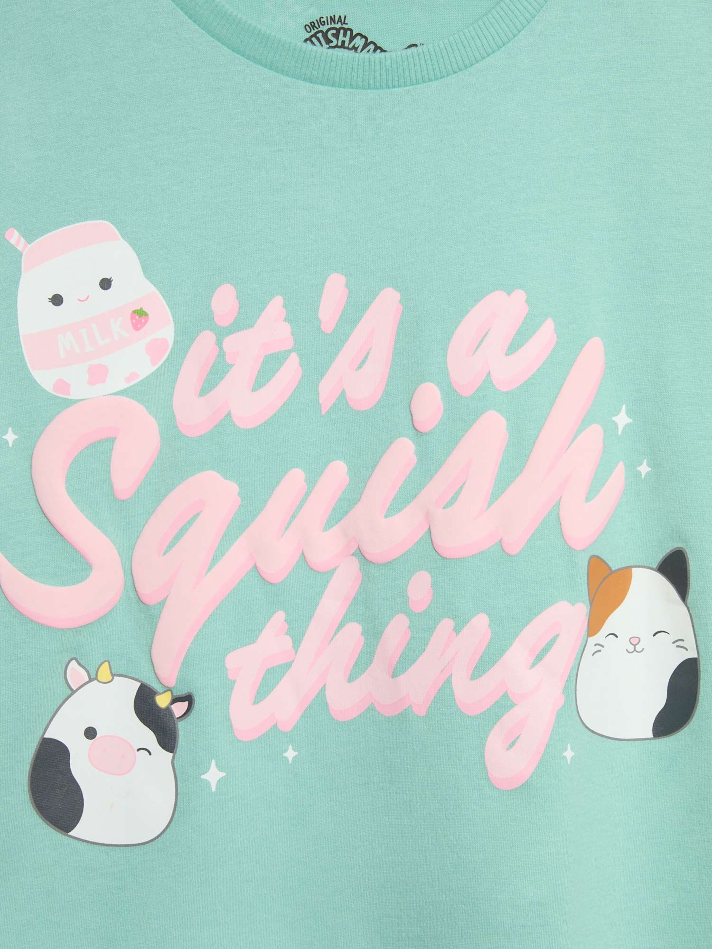 Marks & Spencer Schlafanzug aus reiner Baumwolle mit Squishmallows™-Motiv (5–16 J.) in Blau: Vorderseite