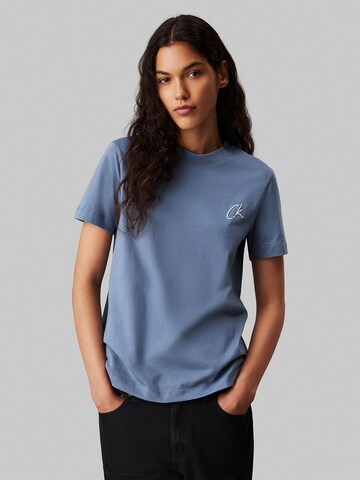 T-shirt Calvin Klein Jeans en bleu : devant