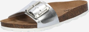 Barbour Mules 'Benton' in Silver: front