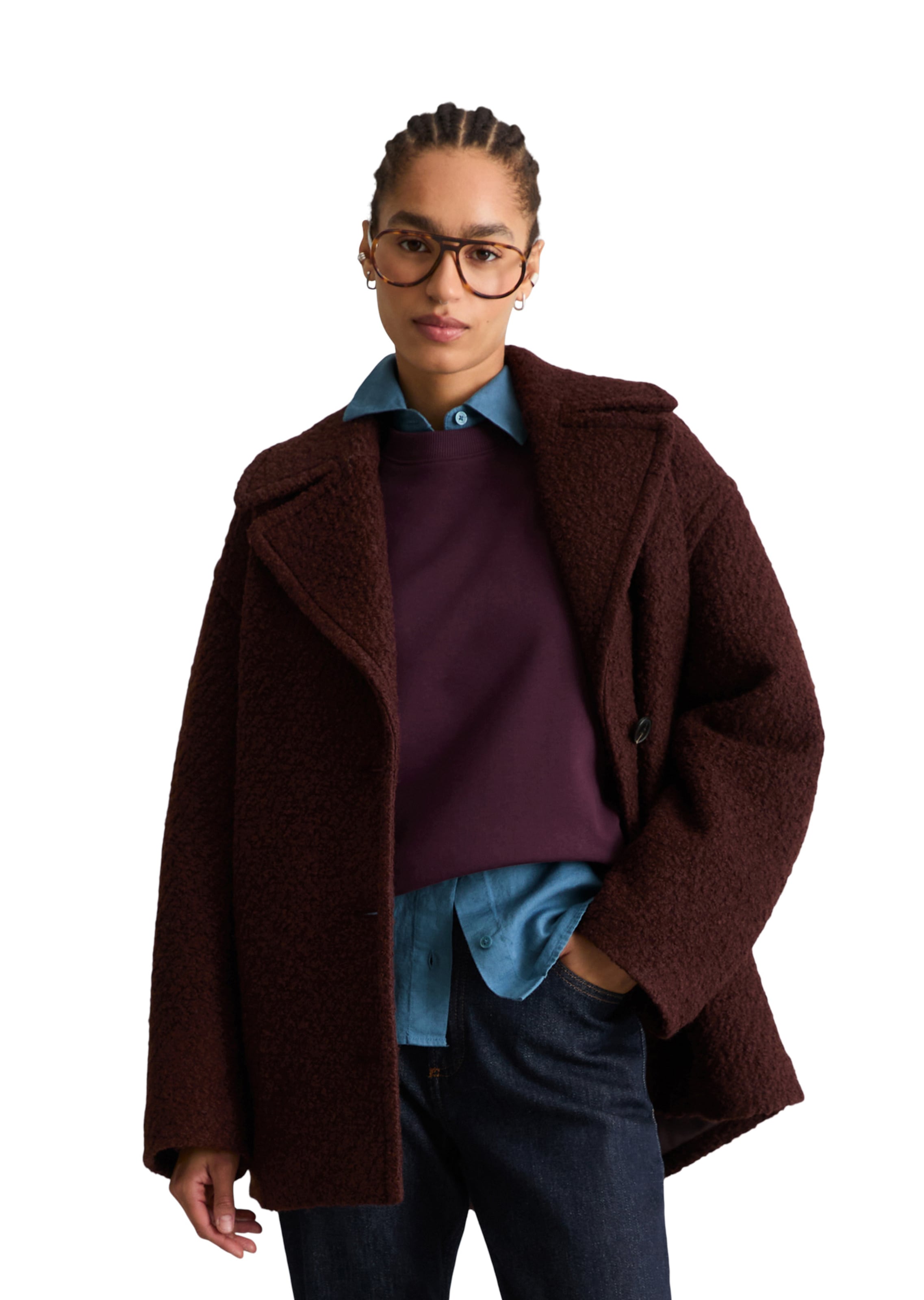 Marc O'Polo DENIM Between-seasons coat in Brown: front