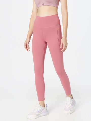 ADIDAS SPORTSWEAR - Skinny Calças de desporto 'Studio' em rosa: frente