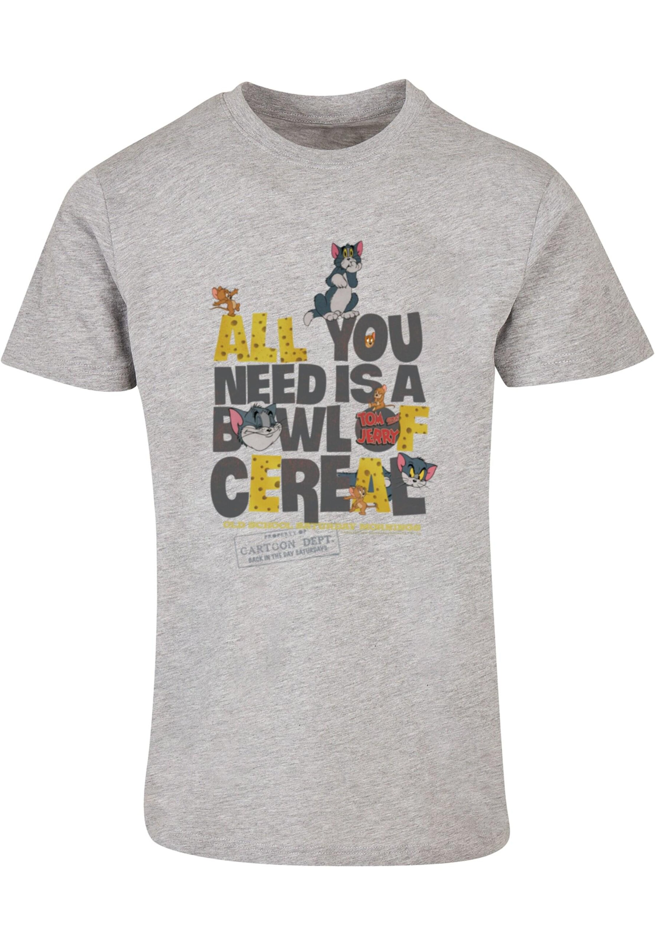 ABSOLUTE CULT T-Shirt 'Tom and Jerry - All You Need Is' in Grau: Vorderseite