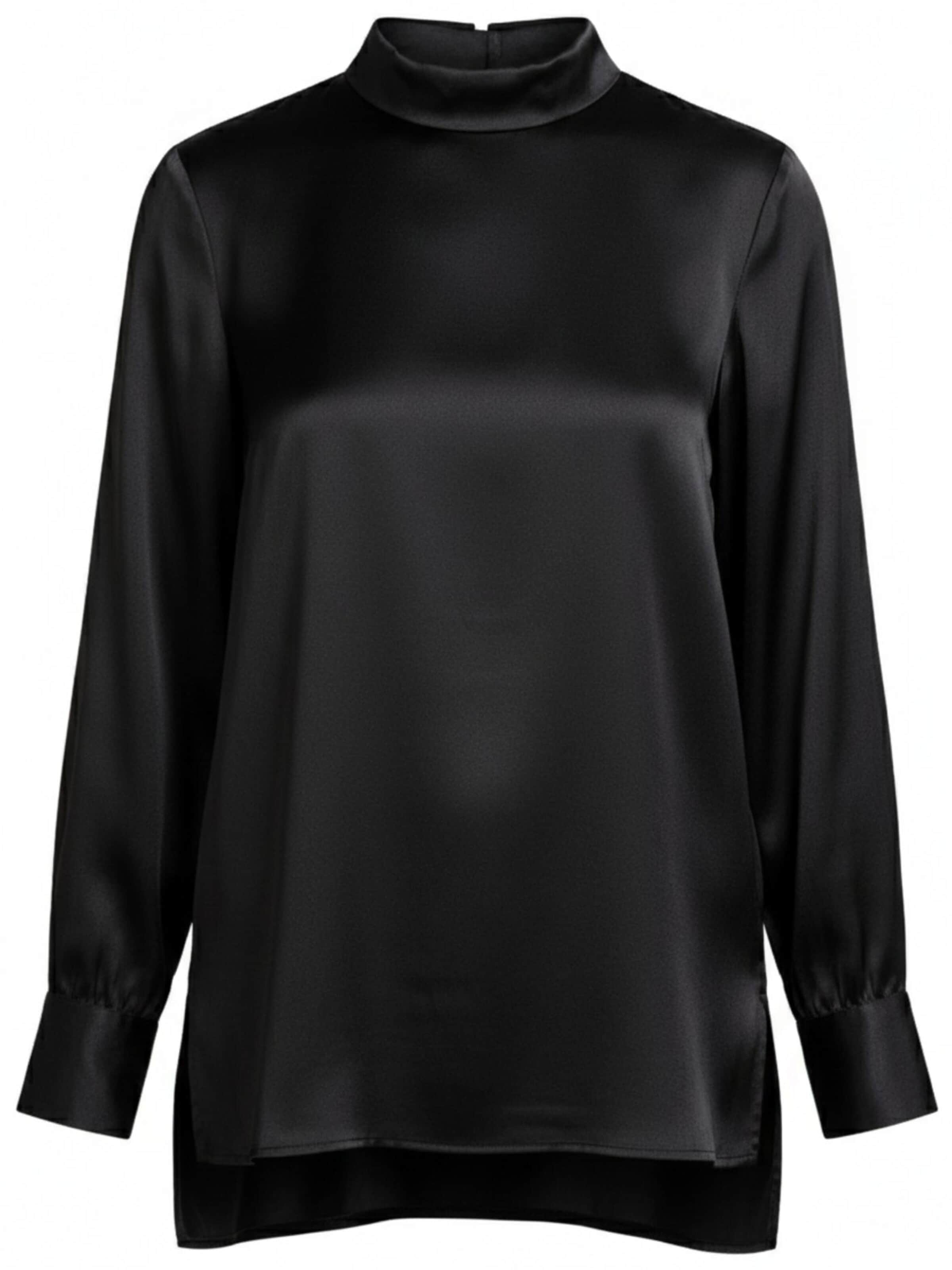 Posh Gear Blouse 'Seidenbluse Satinoseta' in Black: front