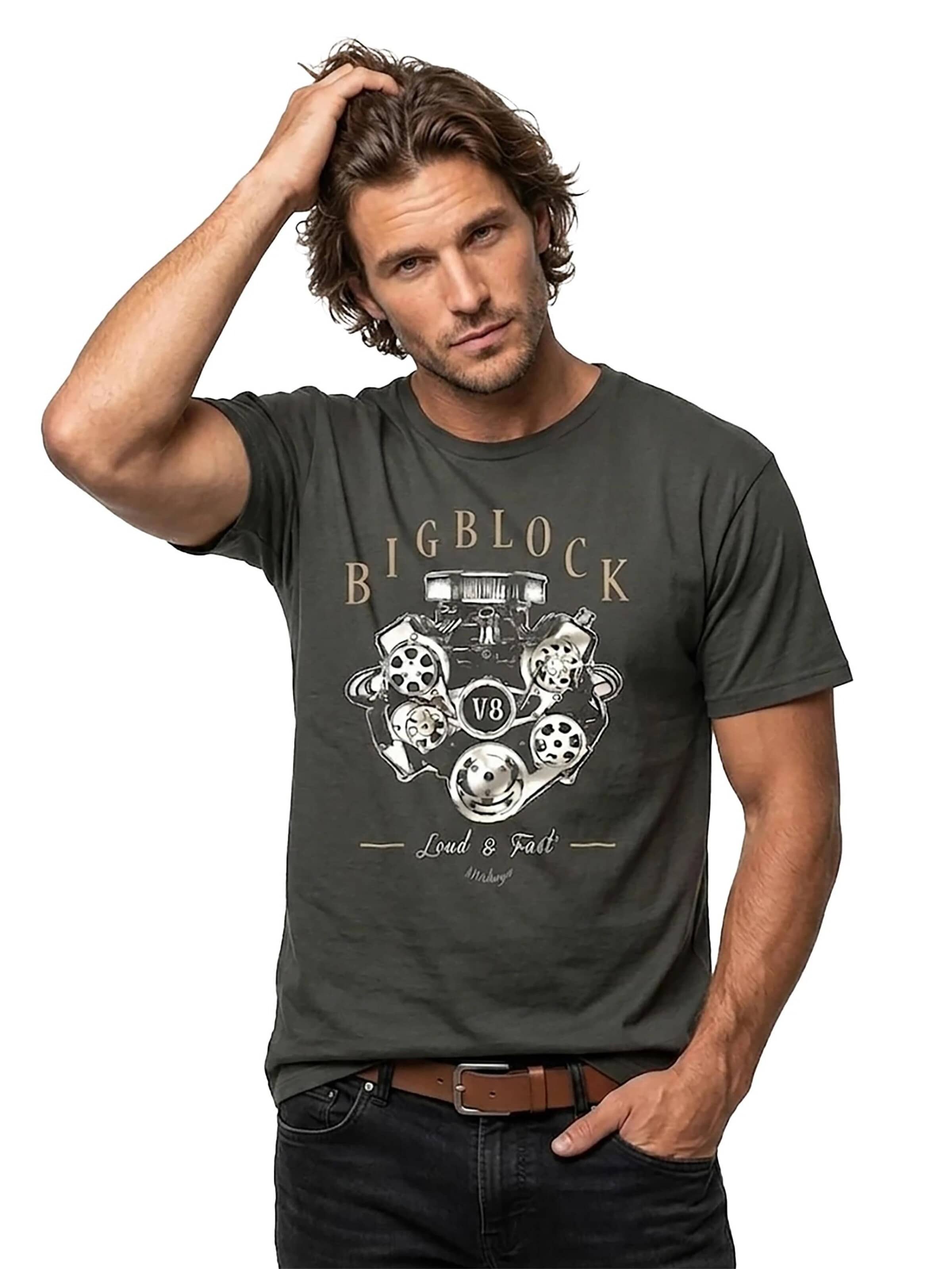 MAKAYA Shirt 'Big Block' in Grey