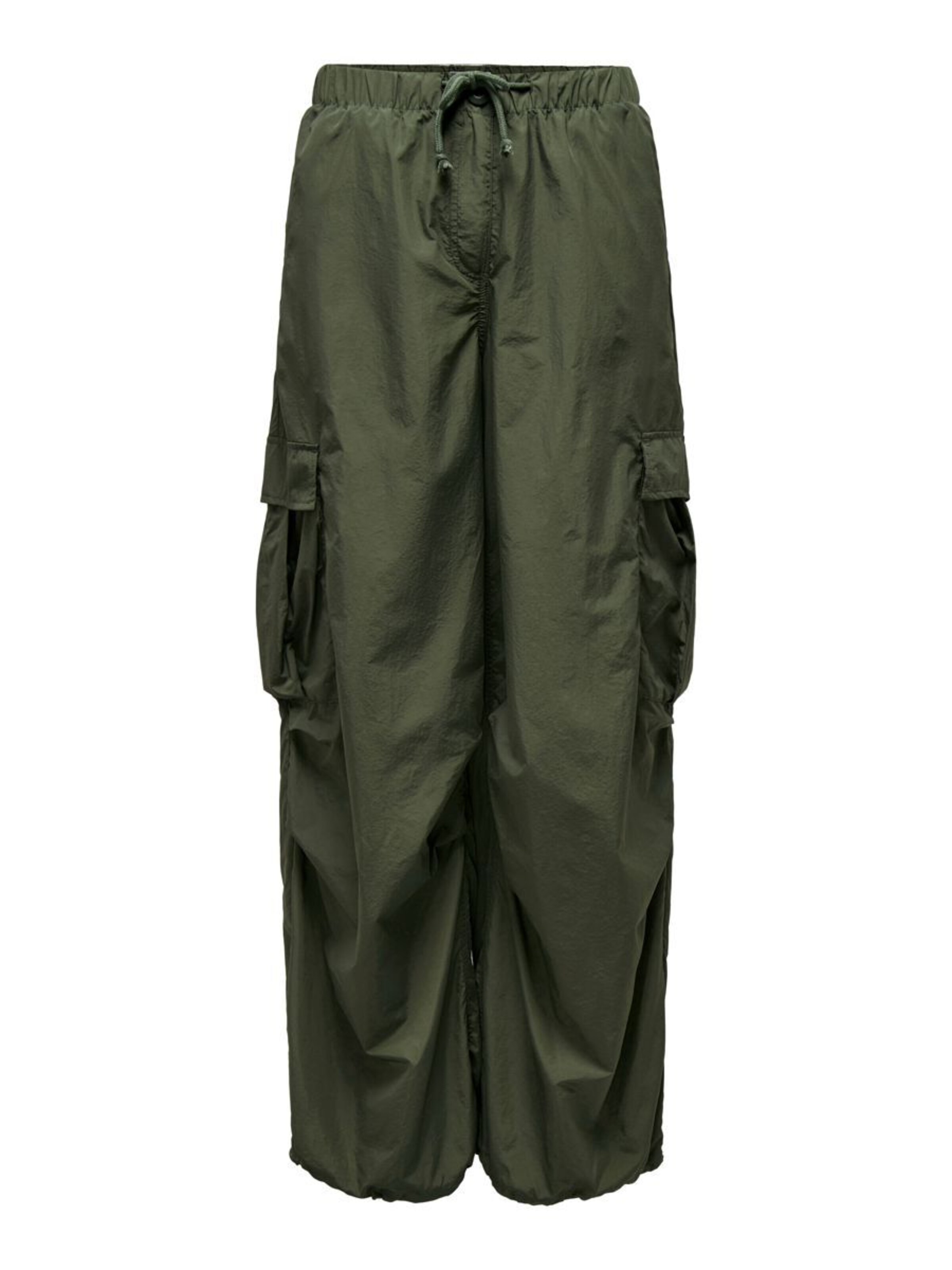 ONLY Wide leg Cargo trousers in Green: front