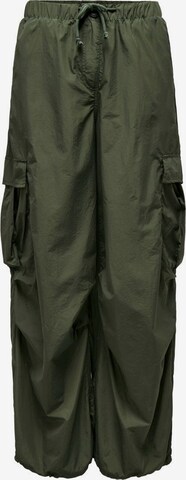 ONLY Wide leg Cargo Pants in Green: front