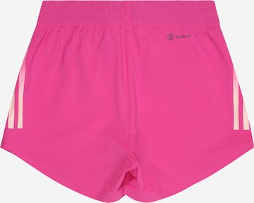ADIDAS SPORTSWEAR Regular Workout Pants 'Aeroready 3-Stripes High-Rise' in Pink