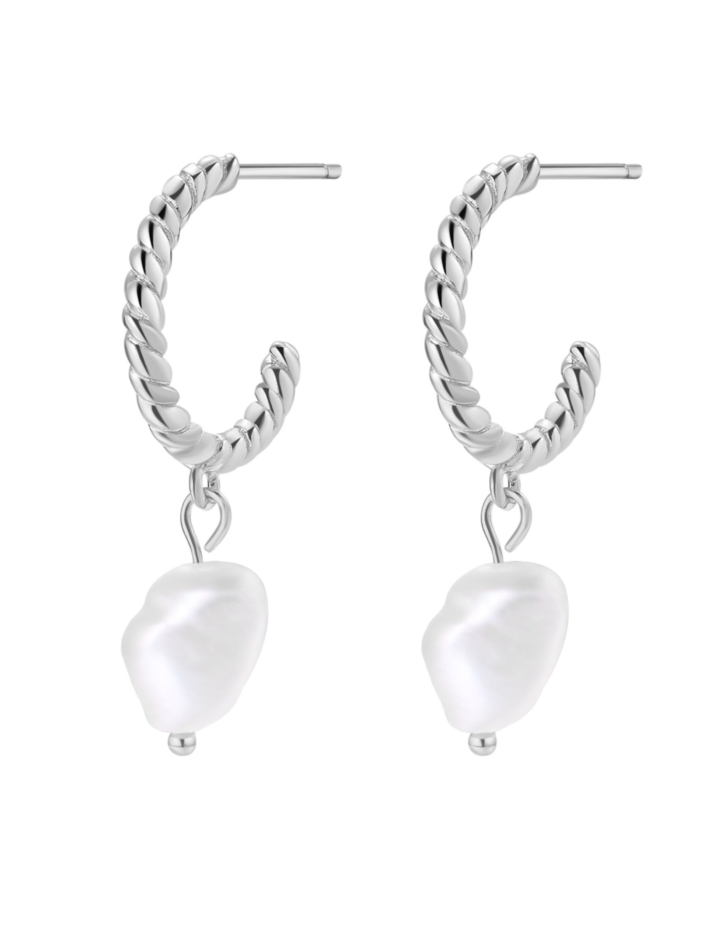 Hey Happiness Ohrringe 'Twisted Pearl'‌‌‌‌ in Silber