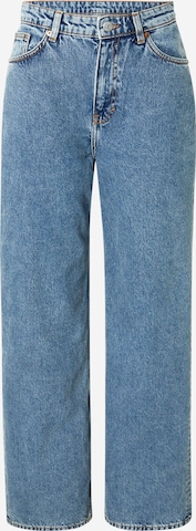 Wide leg Jeans de la Monki pe albastru: față