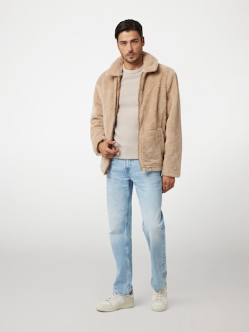 GUESS Winter Jacket 'Sherpa' in Beige