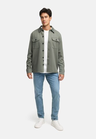INDICODE JEANS Comfort fit Button Up Shirt 'Nello' in Grey