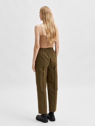 SELECTED FEMME Wide leg Pleated Pants 'Noria' in Green